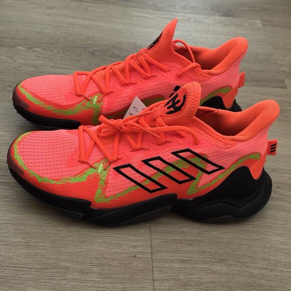 MAHOMES 1 Adidas IMPACT FLX Poison Solar Orange Shoes IF4806 Chiefs NFL Sz 9.5 - Picture 4 of 5